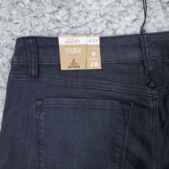 Prana Short Jada Mid Rise Bootcut Gray Stretch Women's Size 6 28 Organic Cotton - Picture 3 of 10